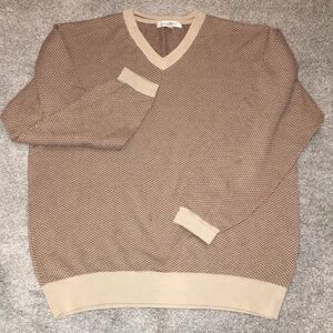 Spotted Travelsmith cotton acrylic blend V neck travel sweater sweatshirt L